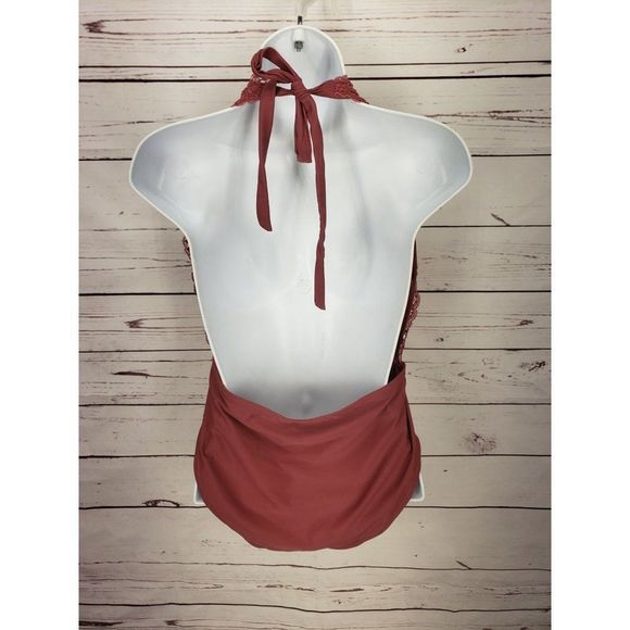 Xhilaration Women's‎ Plum Burgundy One Piece Swimsuit Bathing Suit Size Medium - Picture 8 of 9